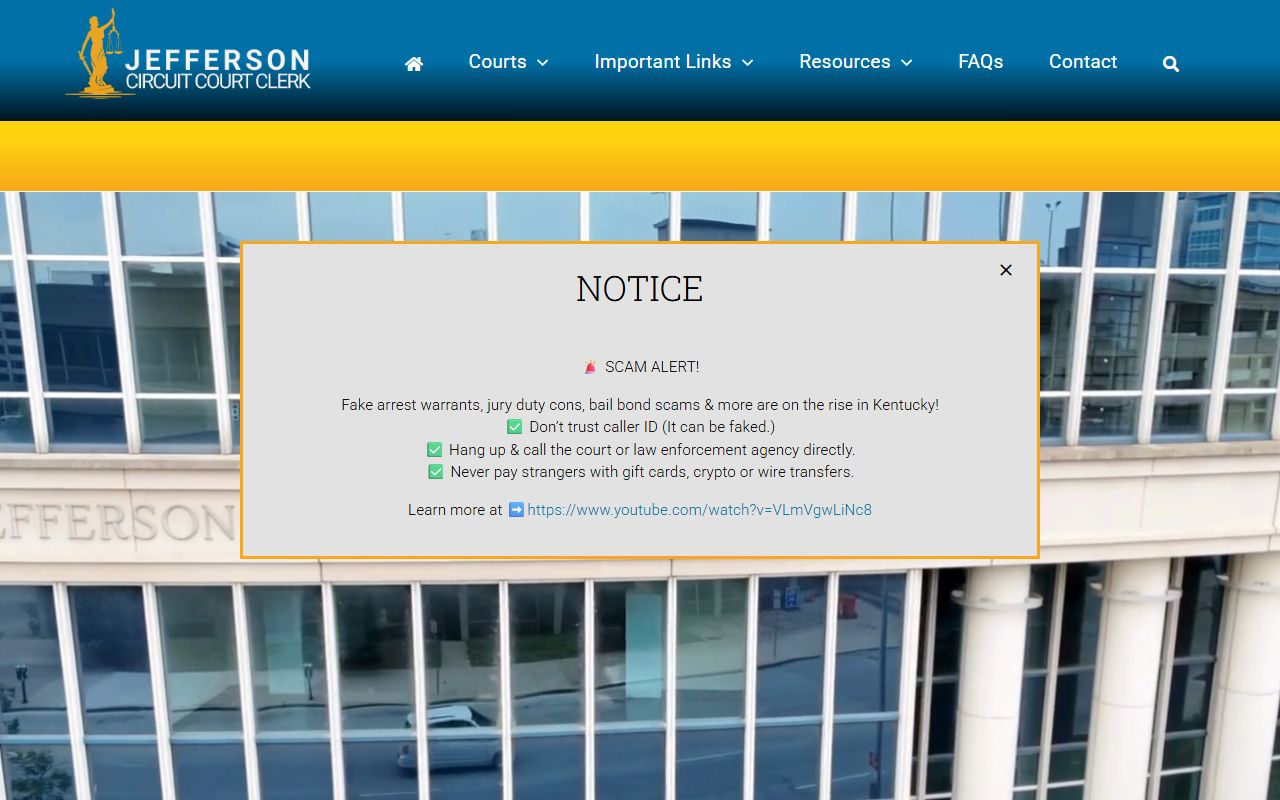 Louisville Jefferson County Circuit Court Clerk office