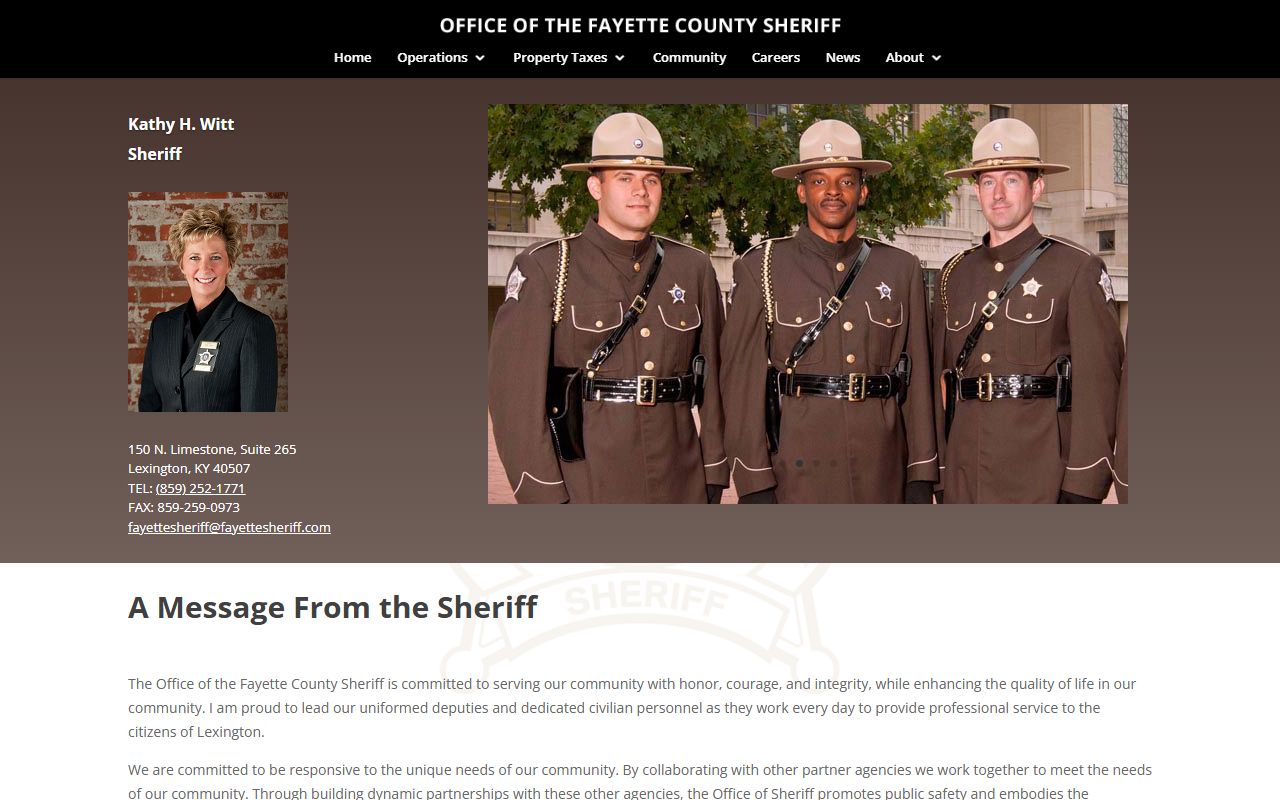 Fayette County Sheriff's Office building in Lexington Kentucky