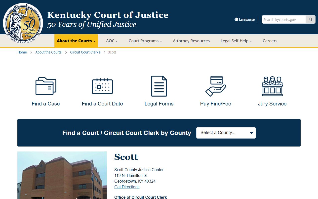Scott County Kentucky court information for warrant records