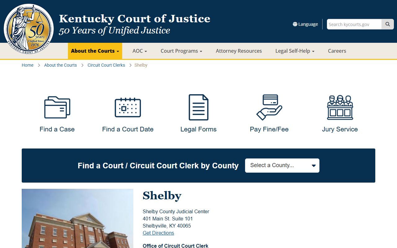 Shelby County Kentucky court information for warrant records
